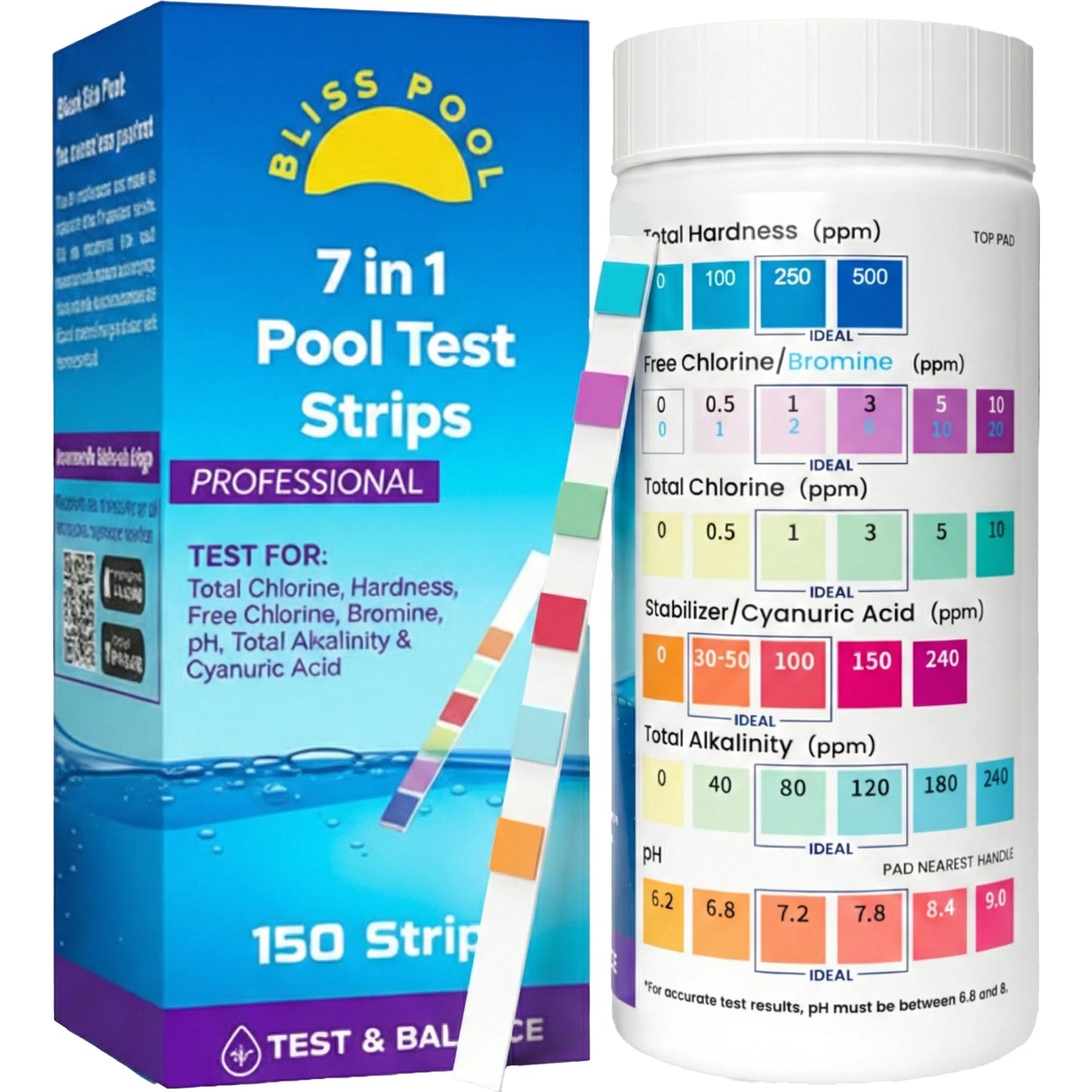 Bliss Pool 7 in 1 Test Strips