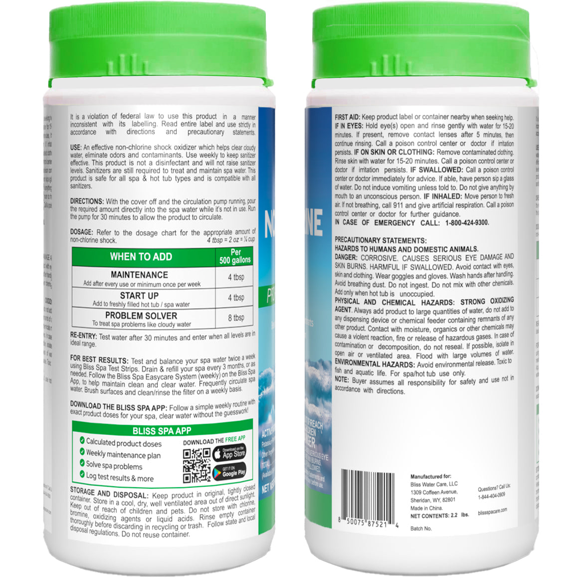 Bliss Spa & Hot Tub Non-Chlorine Shock Treatment