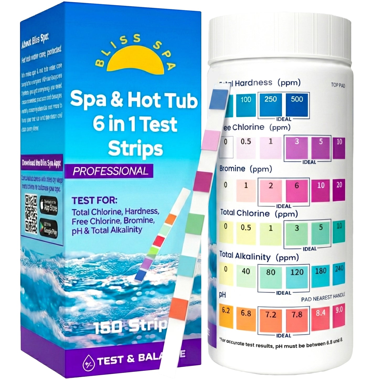 Bliss Spa & Hot Tub 6 in 1 Test Strips